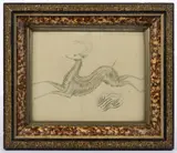 DRAWING by American Folk Art Penmanship, ink on paper, sold Aug 2023