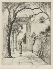 IN THE SHADOWS OF SAINT MICHAELS CHARLESTON PRINT by Elizabeth O'Neill Verner, lithograph on paper, sold Aug 2023