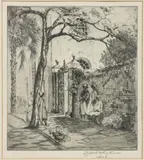SPRINGTIME IN CHARLESTON CHARLESTON PRINT by Elizabeth O'Neill Verner, lithograph on paper, sold Aug 2023