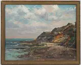 ATTRIBUTED, , CLIFFS LANDSCAPE PAINTING by Peter Alfred Gross, oil on canvas, sold Jun 2023