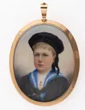 MINIATURE PORTRAIT OF A YOUNG BOY by Gerald Sinclair Hayward, watercolor, sold Jun 2023