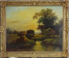 Untitled by Henry T. Harvey, Oil on canvas, sold Aug 2025