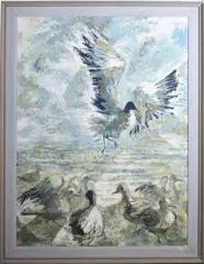 Gulls by Martin Jack Zipin, oil on canvas, sold Sep 2025