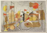 Untitled by Wolfgang Roth, mixed media oil on board and collage, sold Sep 2025