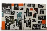 Paleolithic by Louis Tavelli, Oil on canvas diptych, sold Sep 2025