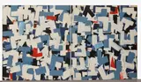 Broad Brush Abstracts by Louis Tavelli, Oil on canvas diptych, offered Sep 2025