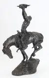 Invocation by Buck McCain, Bronze sculpture of a Native American on horseback, sold Sep 2025