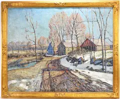 The Mill by Walter Emerson Baum, Oil on canvas, sold Sep 2025