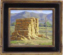 Stacked by Dan Young, Oil on board, sold Sep 2025