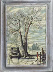 Pennsylvania Winter by Martin Jack Zipin, Oil on canvas, sold Sep 2025