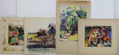 Untitled by Mary Bean Rogers, Watercolor grouping (4), sold Sep 2025