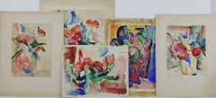 Untitled by Mary Bean Rogers, Watercolor grouping (5), sold Sep 2025