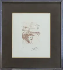 Thomas Edison by Salvador Dalí, Engraving, sold Sep 2025