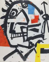 Warrior by Louis Tavelli, Oil on paper, sold Oct 2025