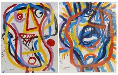 Faces by Louis Tavelli, Oil on paper, sold Nov 2025