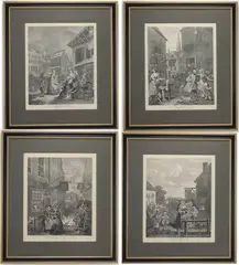 The Four Times of Day by William Hogarth, Etchings, sold Nov 2025