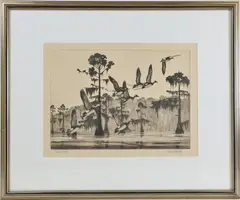 Washo Widgeon by Richard Evett Bishop, Etching "Washo Widgeon", sold Nov 2025