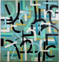 Broad Brush Abstracts by Louis Tavelli, Oil on canvas, sold Dec 2025