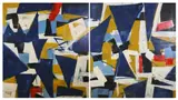 Broad Brush Abstracts by Louis Tavelli, Oil on canvas diptych, offered Dec 2025