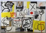 Paleolithic Paintings on Canvas by Louis Tavelli, Oil on canvas diptych, sold Dec 2025