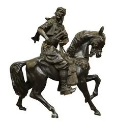 Arab on Horse by Alfred Barye, Bronze sculpture, sold Dec 2025
