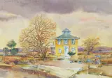Yellow House by John Brock Lear, Jr., Watercolor, sold Dec 2025