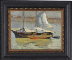 Harlem Schooner by Henry B. Snell, Oil on board, sold Dec 2025