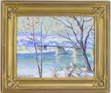 Along the Delaware, New Hope, PA by Christopher G. Willett, Oil on canvas, sold Dec 2025