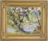 Afternoon Still - Delaware River above New Hope, PA by Christopher G. Willett, Oil on board, sold Dec 2025
