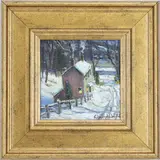 Road to the River, New Hope, Pa by Christopher G. Willett, Oil on board, sold Dec 2025