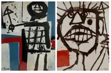 Warrior by Louis Tavelli, Oil on paper and mixed media, sold Dec 2025