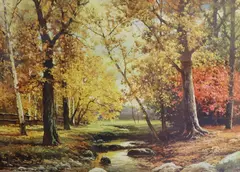 Palette of Autumn by Robert E. Wood, Lithograph "Palette of Autumn", sold Dec 2025