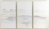 Nantucket Moors by Richard Kemble, Mixed media triptych, sold Feb 2026