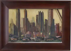 Untitled by Ernest Hopf, Watercolor on cardboard, sold Feb 2026