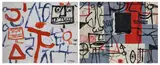 Groups on Paper by Louis Tavelli, Oil on paper and mixed media/collage, sold Feb 2026