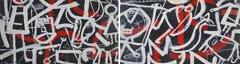 Indigenous Peoples Cave Art on Paper by Louis Tavelli, Oil on paper and mixed media/collage, sold Feb 2026