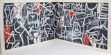 Indigenous Peoples Cave Art on Paper by Louis Tavelli, Oil on paper and mixed media/collage, sold Feb 2026