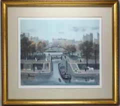 Le Canal St. Martin en Automne by Michel Delacroix, Lithograph print, sold Feb 2026
