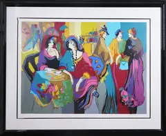 Cafe De Lion by Isaac Maimon, Serigraph, sold Feb 2026