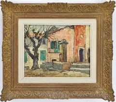 Vielles Maisons by Jean-Charles Contel, Oil on canvas, sold Mar 2026