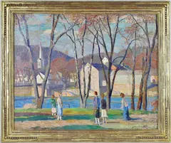 School Days by Daniel Garber, Oil on canvas, sold Mar 2026