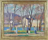 School Days by Daniel Garber, Oil on canvas, sold Mar 2026