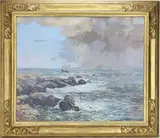 Maine Squall by Edward Willis Redfield, oil on canvas, sold Mar 2026