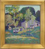 Creeping Shadows by Frances M. Lichten, oil on board, sold Mar 2026