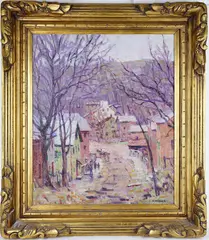 Untitled (Scene of Lambertville, Route 179) by Vira B. McIlrath Scheibner, Oil on canvas, sold Mar 2026