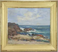 Bass Rock, Mass by Charles P. Gruppé, Oil on canvas, sold Mar 2026