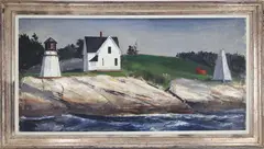 Mars Island Light Station by Peter Cook, Oil on board, sold Mar 2026