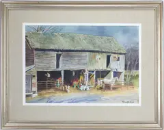 Miller's Barn by Ranulph Bye, watercolor, sold Mar 2026
