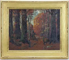 Autumnal Woods by Robert Emmett Owen, Oil on canvas, sold Mar 2026
