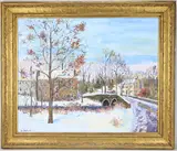 The Evans Mumbower Mill in Winter by William Jachwak, Oil on board "The Evans Mumbower Mill in Winter", sold Mar 2026